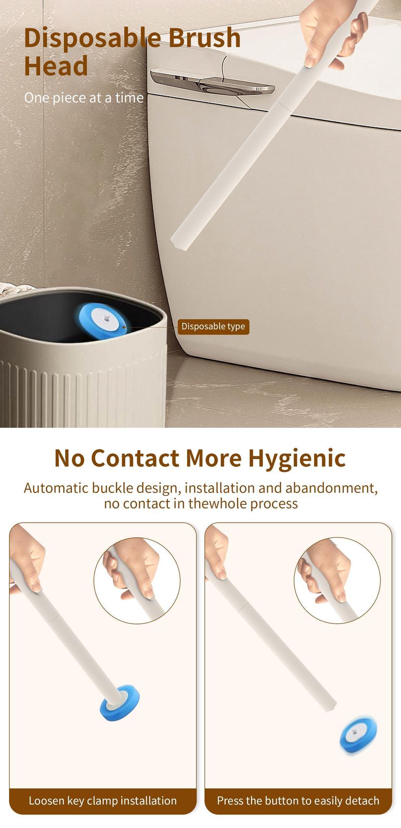 24pc, Disposable Toilet Cleaning Set,Toilet Bowl Cleaning System- 1 Toilet Brush, 1 Storage Caddy, 1 Fragrant Tablet and 24 / 48 Refils Cleaning Liquid，Wall- Mounted Cleaning Tool for Bathroom Stocking Stuffer Bundle