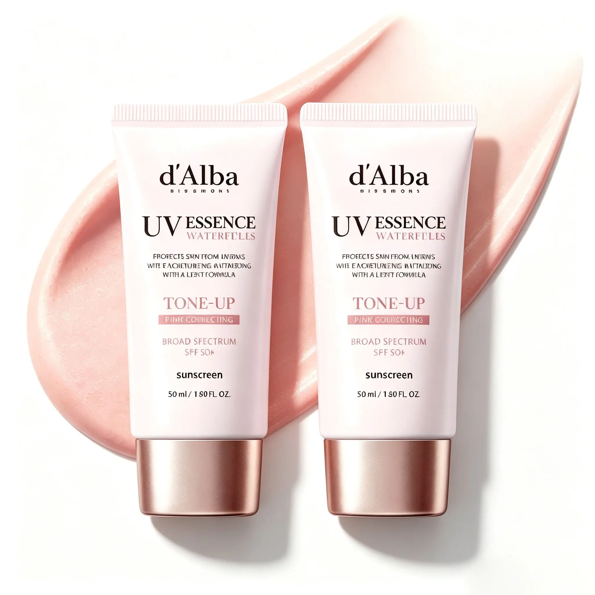 2PCS【d'Alba】White Truffle Moisturizing Brightening Sunscreen Essence - SPF 50+ Hydrating Korean Facial Sunscreen (1.69 fl oz) Lightweight and Moisturizing