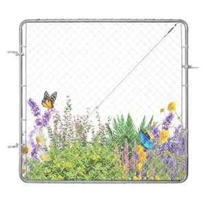 VEVOR Chain Link Fence Gate,  , 70 x 72 in, Adjustable Chain Link Fence Panel, Fit 3 ft (W) x 4 ft (H) Garden Fence Gate Opening, Rust-Resistant Galvanized Fencing Gate for Farm Posts Not Included