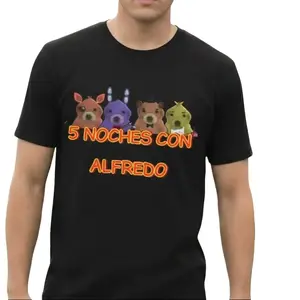 Five Nights At Freddy Birthday Shirt, 5 Noches Con Alfredo Graphic Tee, Vintage 90S Bootleg Style Five Nights At Freddy'S T-Shirt, Retro Five Nights At Freddy'S, Gifts For Man And Women Unisex T-Shirt