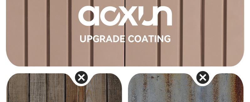 Aoxun Storage Shed Outdoor Metal Storage Shed 8*6 ft, Galvanized Steel Metal Garden Shed with Air Vent and Hinged Door Utility Tool Storage House for Garden, Backyard, Patio, Lawn, with Swing Door and Lock, Brown