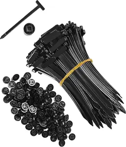 100/300PCS Universal Nylon Cable Tie Buckle, Universal and Multi-Purpose Self-Locking Zip Ties Holder with Pin & Button Design, UV Resistant Zipties for or Car Fender Trunk Repair, Wire Bundling, Home & Garage Use