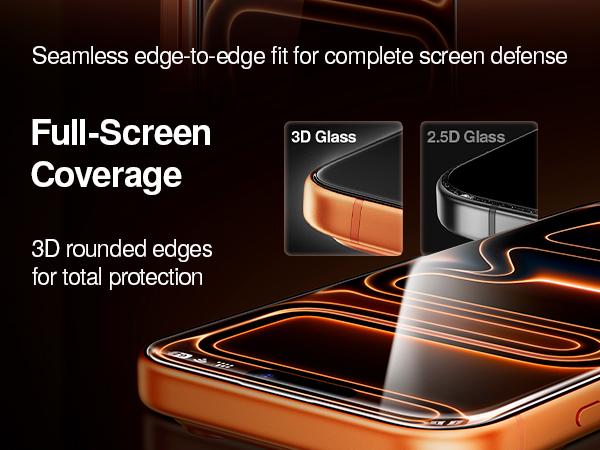 【Tilted roller】2 Pack SmartDevil HD Clear ScreenProtector for iPhone17promax/17pro/16promax/16pro/15/15pr0/14/13pro/13Tempered Glass, Shatterproof Protection bubble-freeScratch Resistant 9H Hardness,Fast & Easy Installation, Anti-Spy Privacy Film