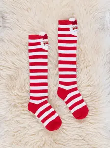 Jolly Santa Striped Knee Socks