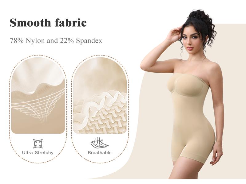 Mobeso Women‘s Seamless Bodysuit Convertible Strapless/Off-Shoulder Shapewear with Compression Tummy Control & Removable Straps Minimalist Womenswear Mobeso Women‘s Seamless Bodysuit Convertible Strapless/Off-Shoulder Shapewear with Compression Tummy Control & Removable Straps Minimalist Womenswear