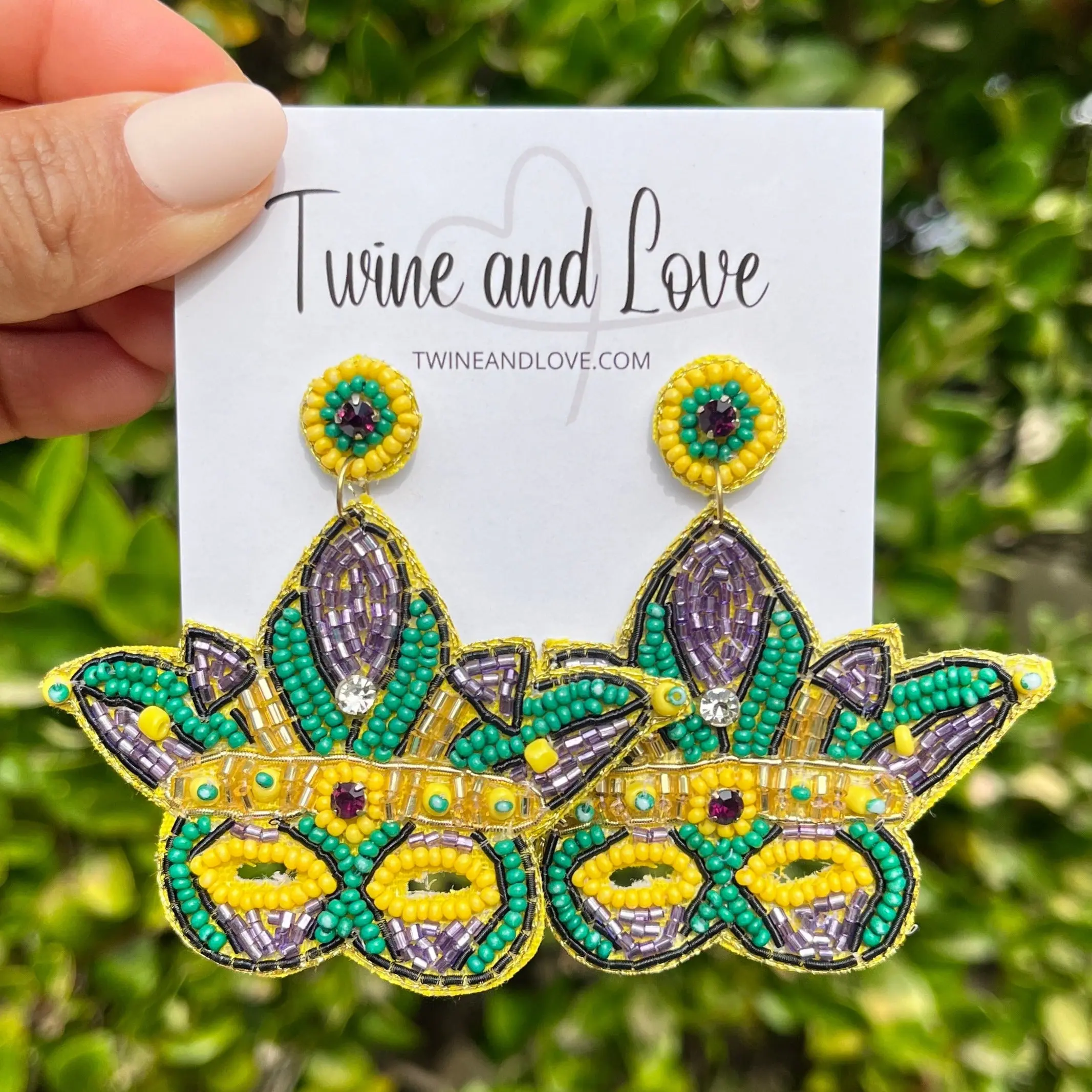 Mardi Gras Masquerade Mask Beaded Earrings