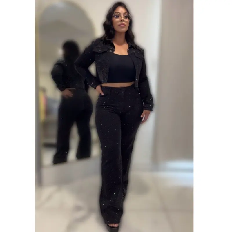 Plus size Diamond Black Jeans