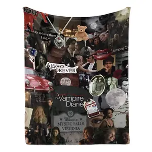 A super soft and unique flannel blanket themed around "The Vampire Diaries," versatile enough for sofa beds, travel, and the office.