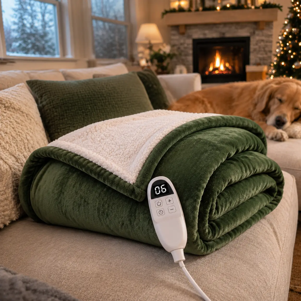 Luxury Heated Blanket with Sherpa | 6 Heat Levels, 1-8H Auto-Off, ETL Certified, Ultra Soft Flannel Electric Blanket for Bed & Sofa
