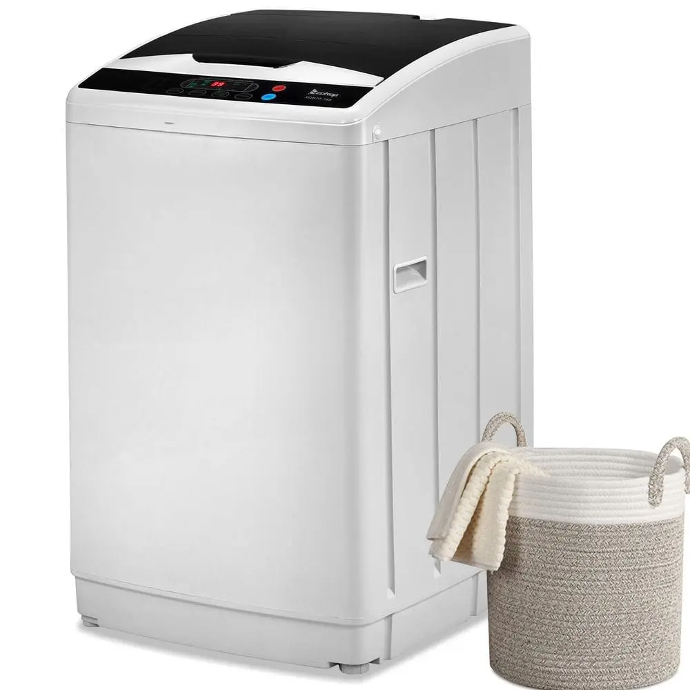 ZOKOP Portable Automatic Washing Machine (2.3cu.ft/25lbs Capacity) - Household Appliances, 10 Programs, 5 Water Levels, Quick Connect Sink Adapter, Drain Hose, Transparent Lid, LED Display, Quiet, White, for Laundry, Portable Automatic Washing Machines