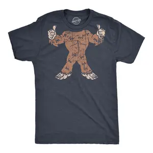 Mens Bigfoot Body T Shirt Funny Huge Hairy Sasquatch Frame Tee for Guys Mens Funny T Shirts Cool Vintage Fashion T-Shirt Gift Classic Menswear Funny Sarcastic Short Sleeve Novelty Tees for Guys Navy -