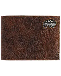 Red Dirt Hat Men's Bifold Bison Concho Leather Wallet - 2520638813