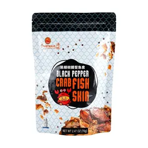 Fragrance Black Pepper Crab Fish Skin Crisps - Singapore Savory Snack 70g Fragrance Black Pepper Crab Fish Skin Crisps - Singapore Savory Snack 70g