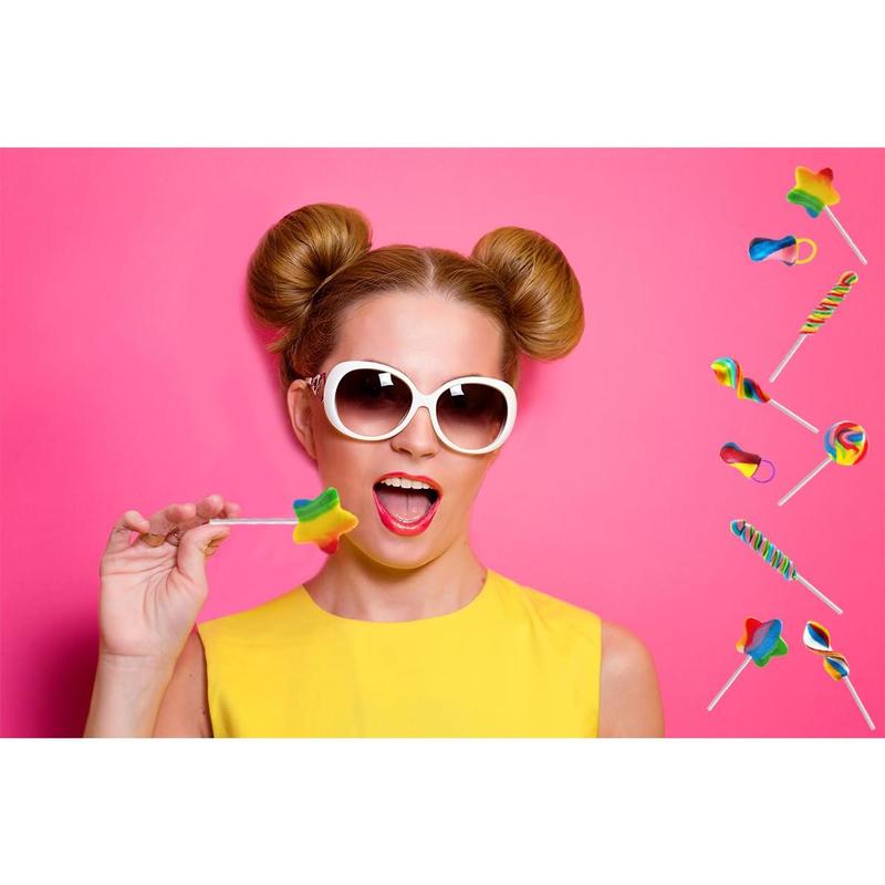 Assorted Rainbow Swirl Lollipops and Rings, Assorted Flavors, Great for Birthday Parties, Events, and Goody Bag Fillers, Party Favors, Individually Wrapped Sucker (12-Pack)
