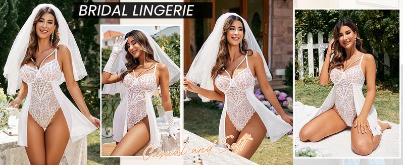 Avidlove Hot Lingerie for Women Floral Snap Crotch Chemise Nightie Lace Nightgown Soft Mesh Bodysuit with Adjustable Straps and Cutout Back Avidlove Hot Lingerie for Women Floral Snap Crotch Chemise Nightie Lace Nightgown Soft Mesh Bodysuit with Adjustable Straps and Cutout Back