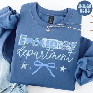 Emergency Department Sweatshirt, Y2k Retro ER Nurse Crewneck, Team Shirt, Nurse Week Crew Neck, ED, Cute Nursing School Jumper, Graduation