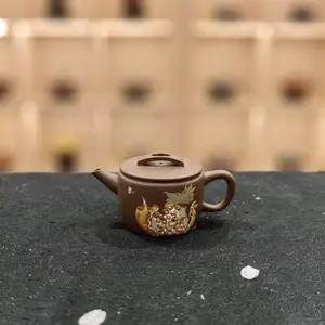 Handmade purple clay teapot 130ml