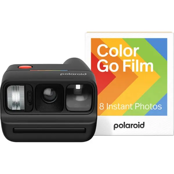 Polaroid Go Generation 3 - Mini Instant Camera + Film Bundle (8 Photos Included) - Black (6649)