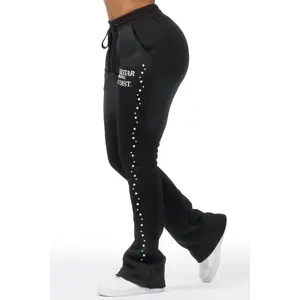 Nikkia Black Pearl Stacked Track Pant
