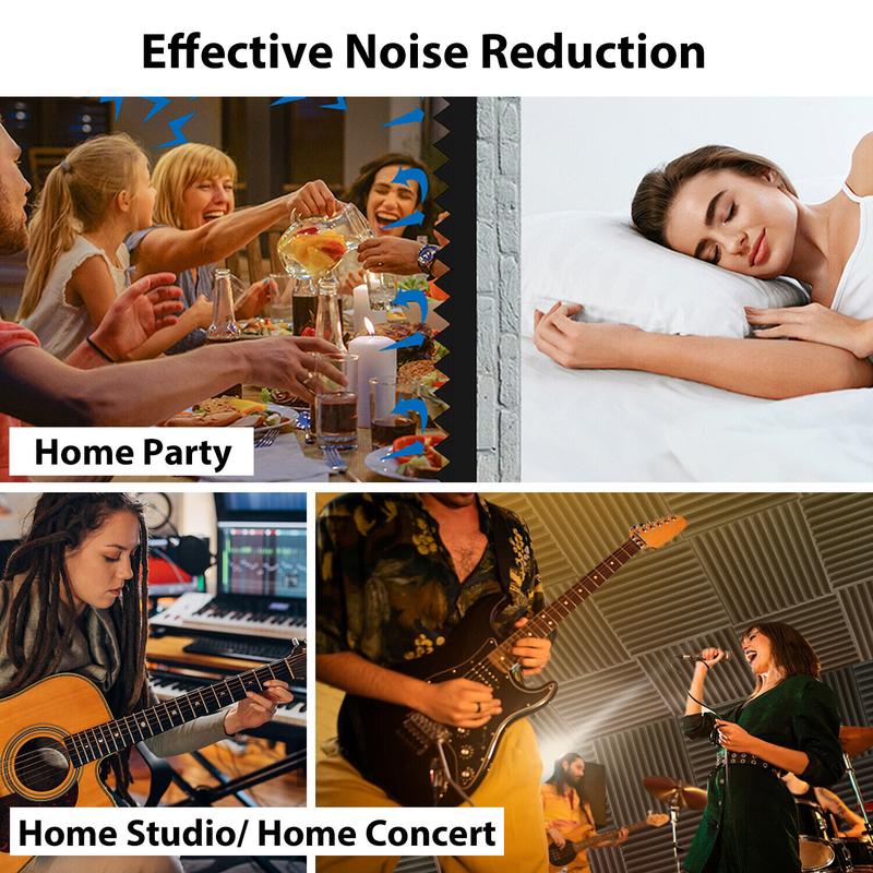 12/24/48PCS Black/White Acoustic Foam Panel Wedge Studio Soundproofing Wall Tiles, Sound Absorbing Panels For Ceiling Reading Room Meeting Room Study Library Club Cinema Music 12"X12"X1"