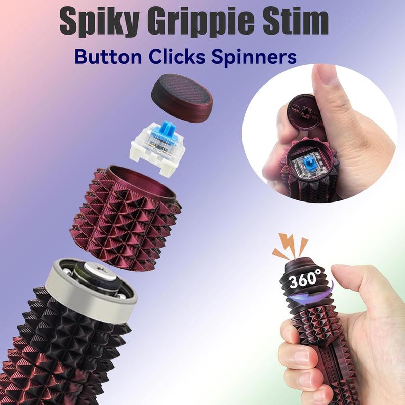 Little Ouchies Grippie 5-in-1 Design for Stress Relief, Button Clicks, Spinners, Portable Stim Tool,Spiky Grippie Stim, 3D Printed Toys Pain Stim Fidget, Pocket Mini Fidget Toy for Adults Novelty Gifts,Grippie stim keychain Little Ouchies Grippie 5-in-1 Design for Stress Relief, Button Clicks, Spinners, Portable Stim Tool,Spiky Grippie Stim, 3D Printed Toys Pain Stim Fidget, Pocket Mini Fidget Toy for Adults Novelty Gifts,Grippie stim keychain