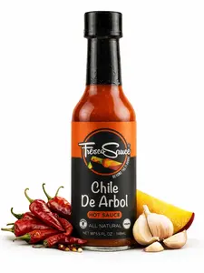 Fresco Sauce Chile De Arbol Hot Sauce - Arbol Chilies & Mango - Flavorful All Natural Vegan Gluten Free - 5 fl oz