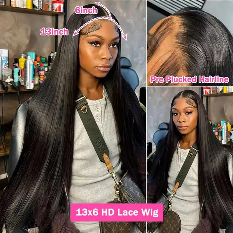 Bling Hair 30 32 Inch 13x4 13x6 HD Transparent Bone Straight Lace Front Wig 180 Density Brazilian 360 Lace Frontal Wigs Human Hair For Women