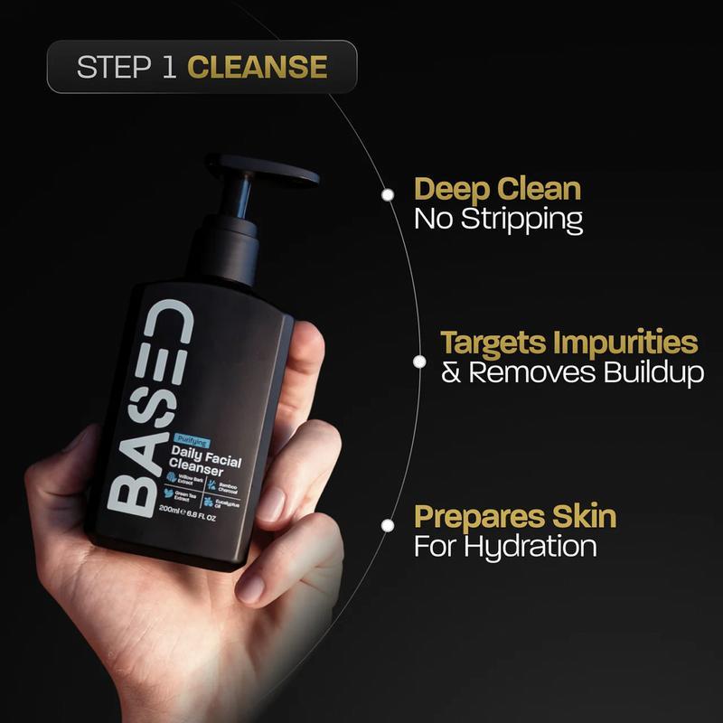BASED Daily Skincare Duo | Purifying Face Wash + Restoring Moisturizer | Built For All Skin Types | 100% Non-Toxic, Healthy Ingredients | Hormone Safe - ZERO Endocrine Disruptors