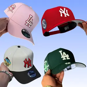 New Era 59FIFTY MLB Fitted Baseball Caps – NY Yankees LA Dodgers Hats, Side Patch Edition, Flat Brim, Structured High Crown, Premium Cotton Streetwear Headwear for Men Women