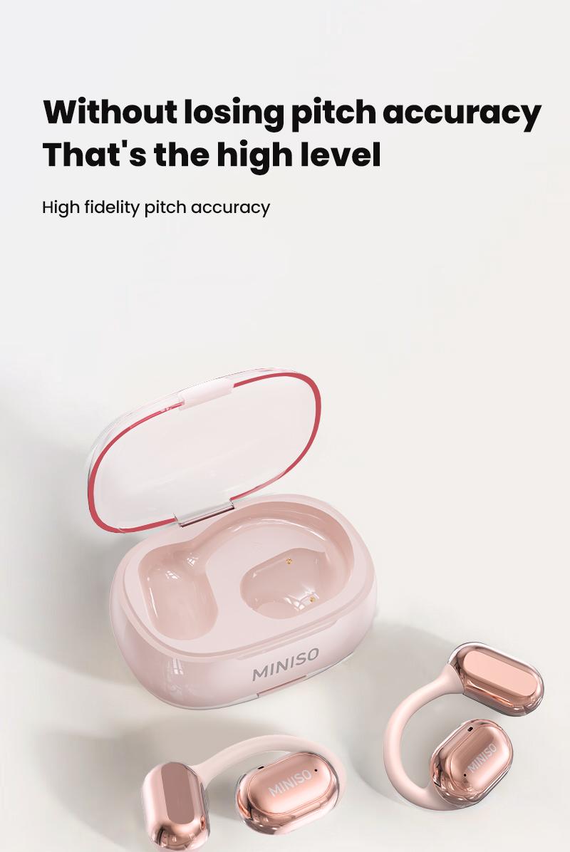 Miniso X39 True Wireless Open Ear Headphones , Bluetooth 5.4 Long Battery Time Earbuds , HiFi Sound Over Ear Headphones Miniso X39 True Wireless Open Ear Headphones , Bluetooth 5.4 Long Battery Time Earbuds , HiFi Sound Over Ear Headphones