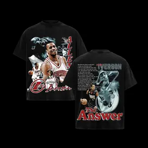 3 Allen Iverson-The Answerr Unisex T-Shirt, Sweatshirts, 100% Heavy Cotton Sixers Basketball Team T-Shirt, Basketball Legend Shirt Gift For True Basketball Fans Graphic Tees Streetwear Outfit