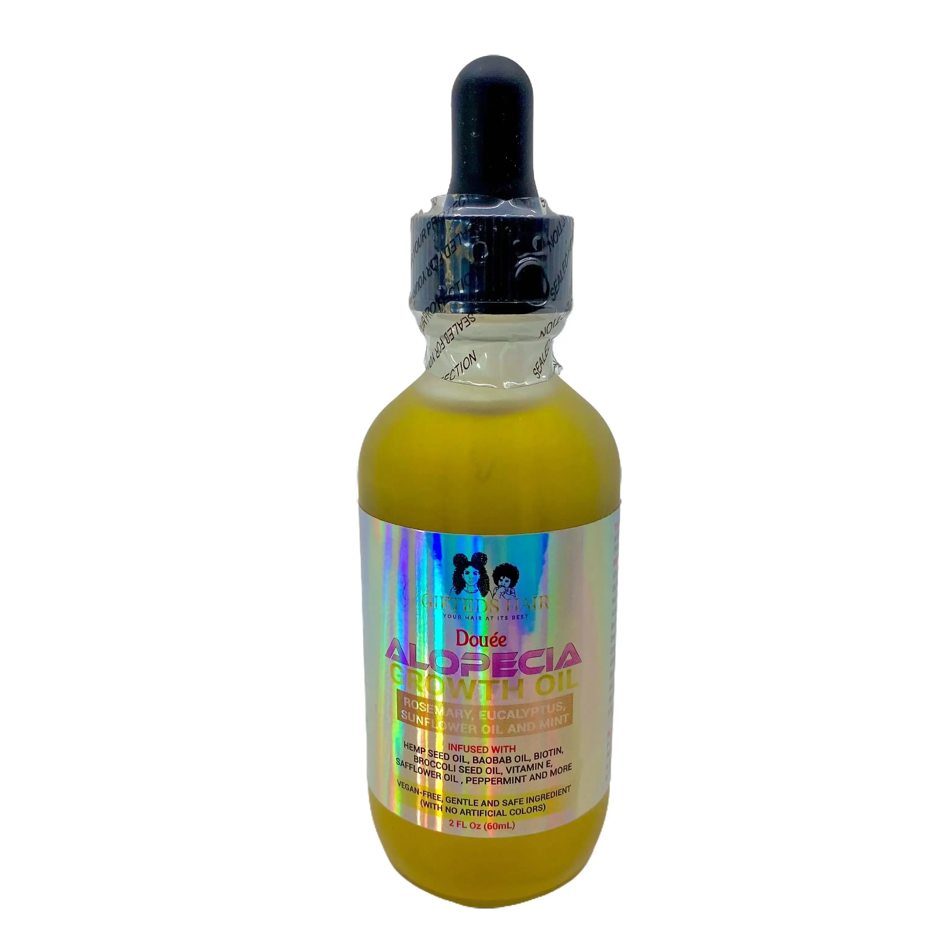 Alopecia Hair Growth Oil with Vitamin E, Sunflower, Safflower, Hemp Seed, Jamaican Black Castor, Batana Oil, Mint, Eucalyptus, Rosemary - Vegan-Friendly Nourishing Daily Haircare for Hair Loss-Gifted Cosmetics