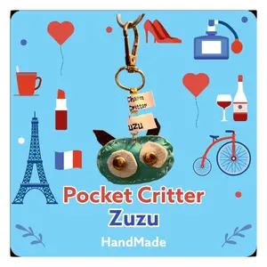 Pocket Critter-Zuzu Adorable Keychain with Expressive Eyes and Bright Bold Design for Happy Chaos