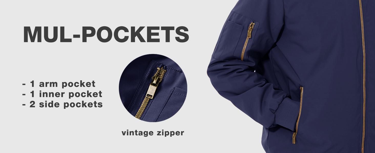 MAGCOMSEN Men's Quilted Bomber Jacket Fall Winter Jacket Warm Windbreaker Full Zip Casual Padded Coats Menswear Tops Fallfreshness Outdoorfun