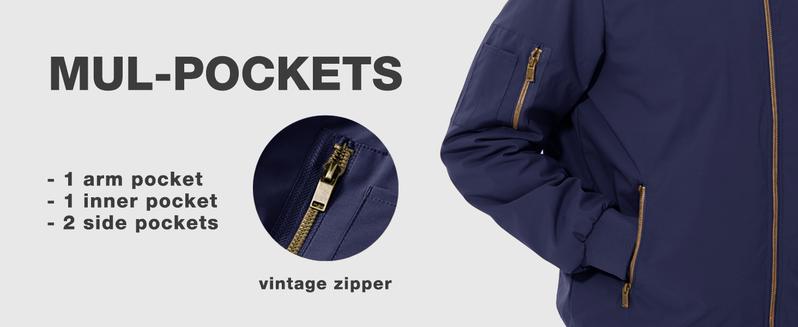 MAGCOMSEN Men's Quilted Bomber Jacket Fall Winter Jacket Warm Windbreaker Full Zip Casual Padded Coats Menswear Tops Fallfreshness Outdoorfun