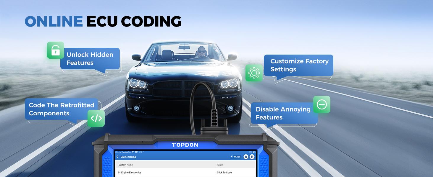 TOPDON Phoenix XLink Scan Tool, ECU Programming, Online ECU Coding, Upgraded of Phoenix Plus, Topology Mapping, 41 Services, Bi-Directional Scanner, Guided Function, CAN FD/DoIP, 2 Years Free Update