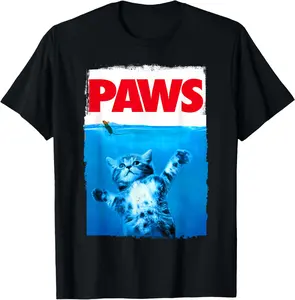 xiongying Paws Cat and Mouse Top, Cute Funny Cat Lover Parody T-Shirt