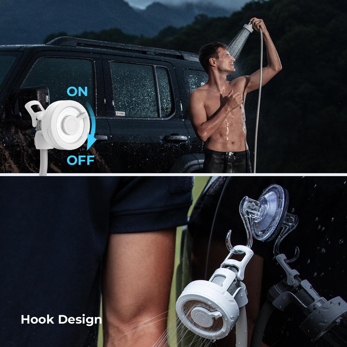 FLEXTAIL MAX SHOWER 11oz Portable Rechargeable Instant Outdoor Camping Shower with USB-C, Shower Pump for Hiking, Car Wash, Pet Cleaning, Beach Vacations Hiking Essentials Travel Accessories