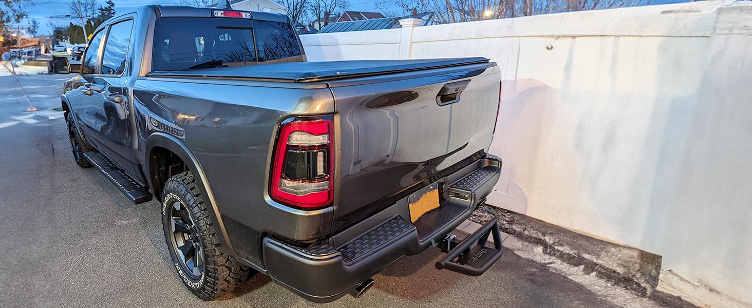 YITAMOTOR Hitch Step Replacement for Truck Vehicles with 2" Hitch Receiver Rear Bumper Guard Protector Upgraded Textured Black Hitch Step Bar