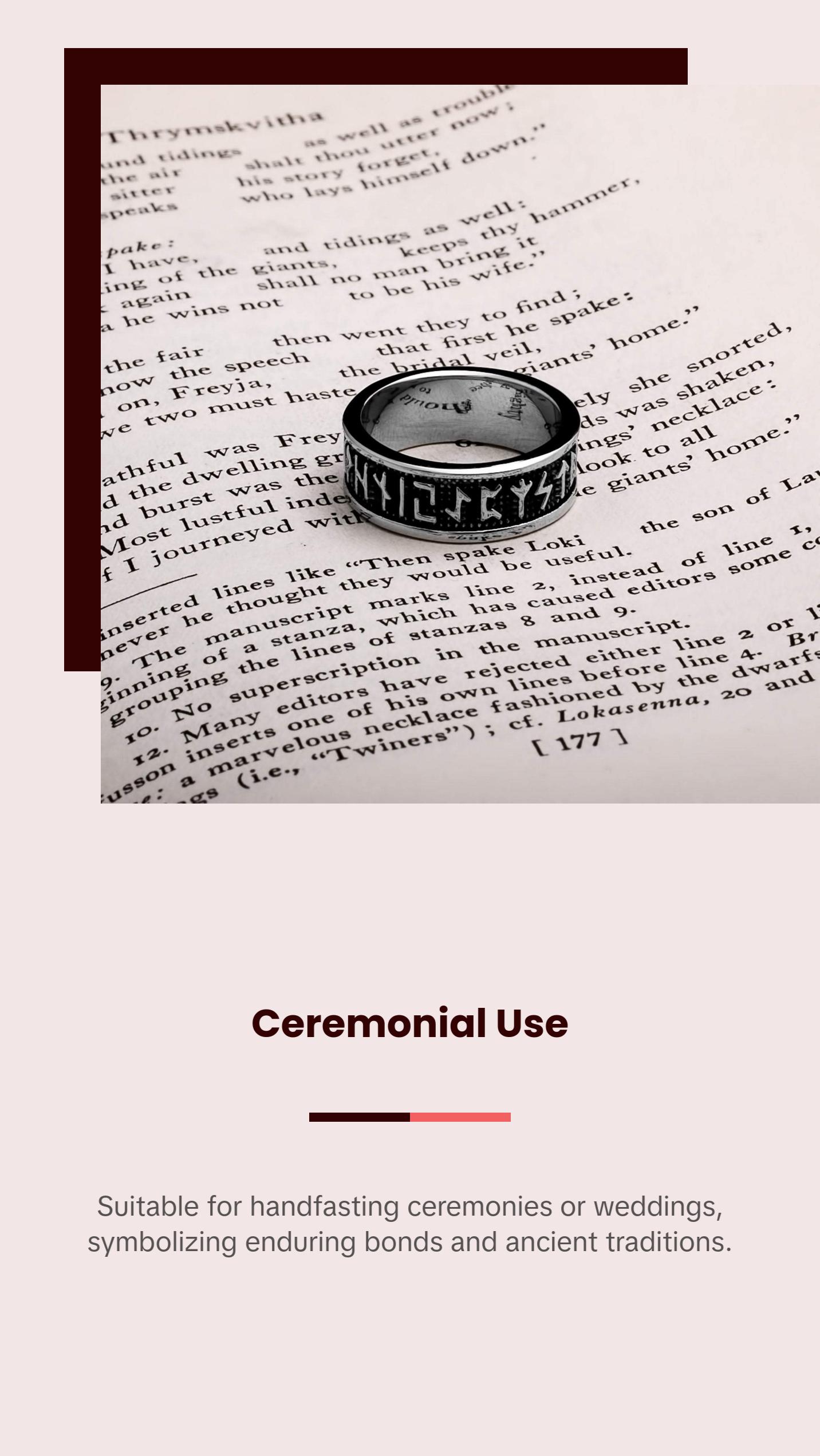 Viking Elder Futhark Rune Ring 8mm Band 316L Stainless Steel