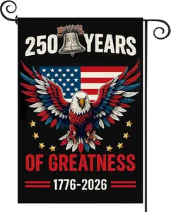 Baccessor 250 Years America Double Sided Garden Flag 250th Anniversary USA Patriotic Banner Weatherproof Yard Banner with Eagle Design for 1776-2026 Commemorative Decoration