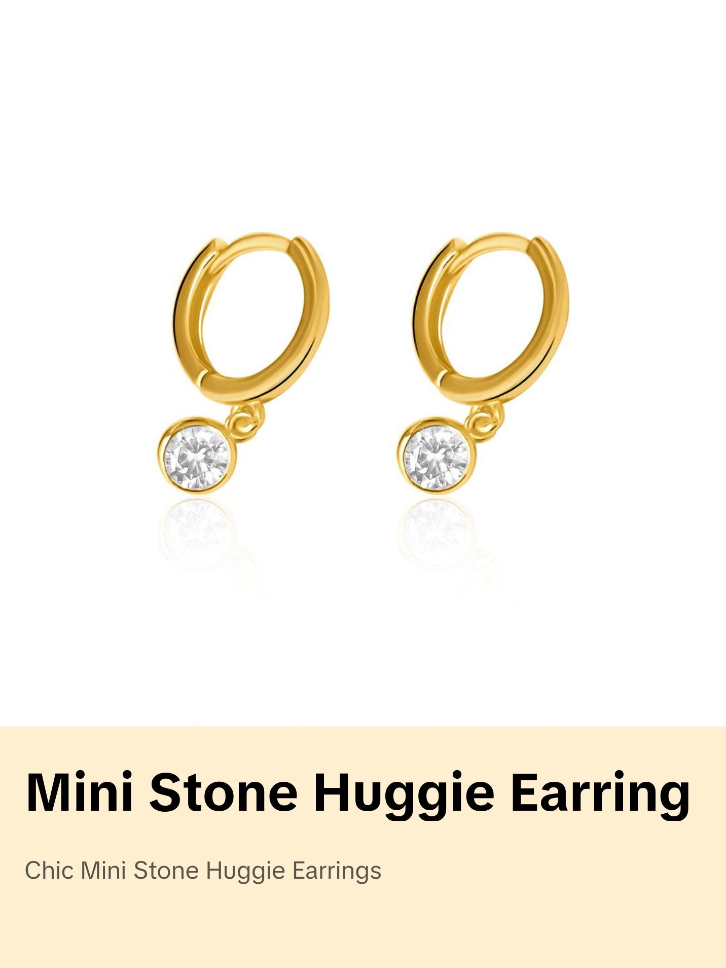 Mini Stone Huggies | Gold Vermeil