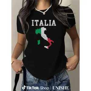 100% Cotton Unisex Italy Flag Map Tee – Italian Family Casual Shirt