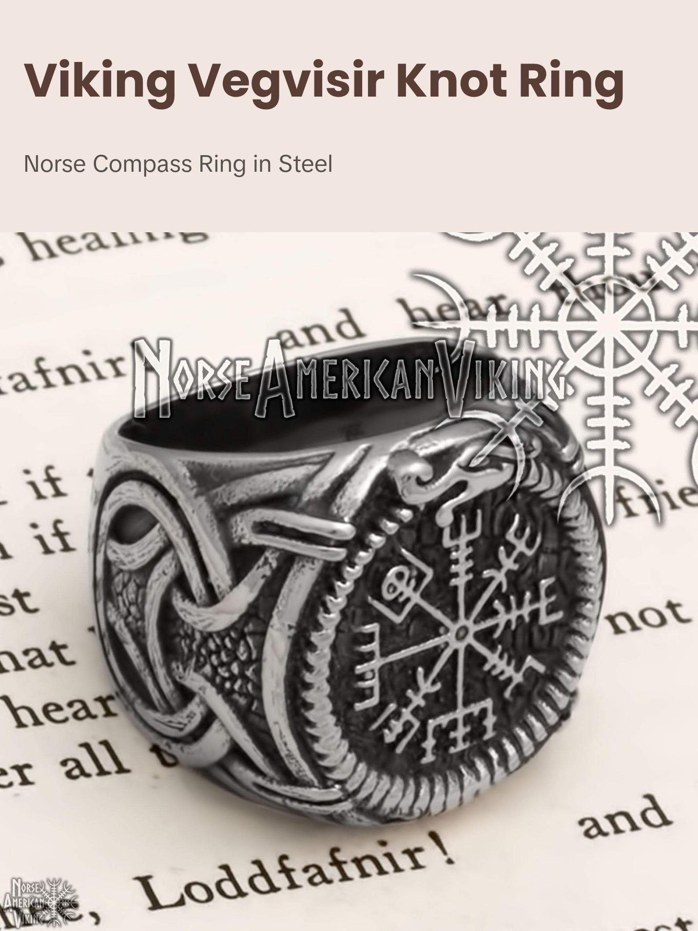 Viking Vegvisir Knot Ring 316L Stainless Steel