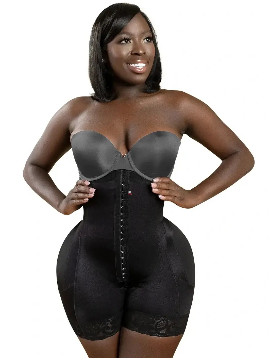 Stage 3 Strapless Colombian Faja | Powernet Waist Sculpting + Posture Rods | Hourglass Bodyshaper | High Compression Short Cut | Anti-Roll Fit | 3 Hook Levels | Snatched Body