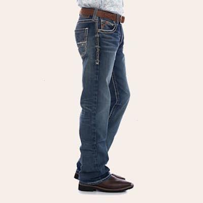 Ariat Men's M5 Medium Wash Slim Fit Straight Leg Stretch Jeans