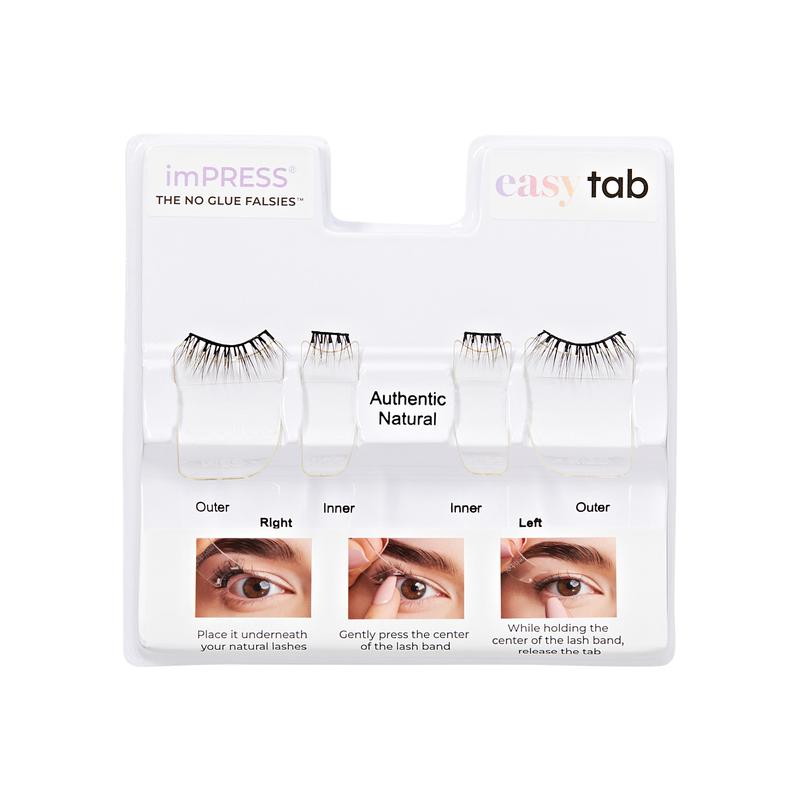 imPRESS Falsies easy tab Self Adhesive Eyelashes– Authentic Natural