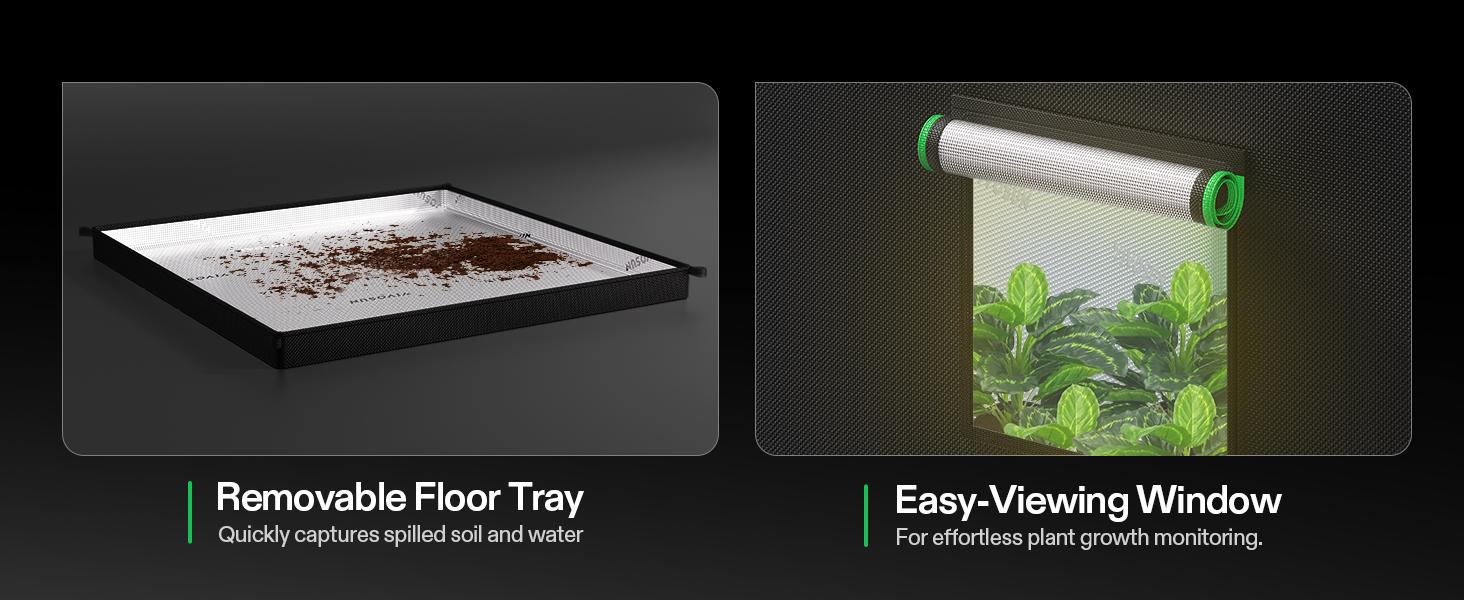 VIVOSUN Grow Tent, High Reflective Mylar with Observation Window and Floor Tray for Hydroponics Indoor Plant