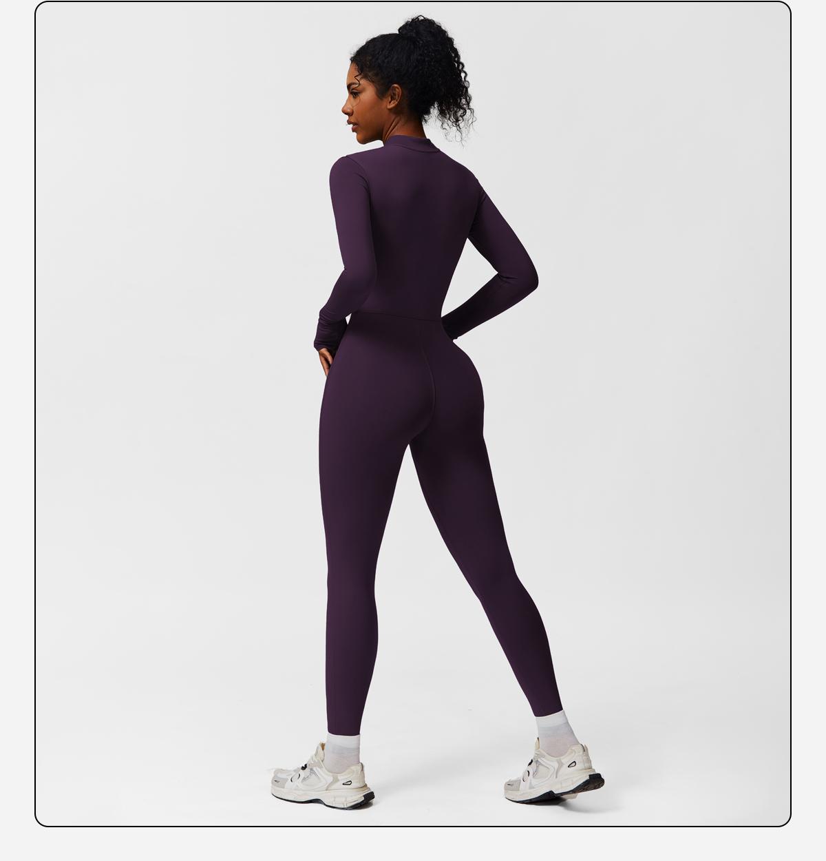 Women's Solid Zip-Up Skiing Jumpsuit by MFVIM - Casual Sporty Long-Sleeve Jumpsuit for Skiing and Cycling, Ladies' Activewear for Fall and Winter Workout Gym Clothing SpringStatements