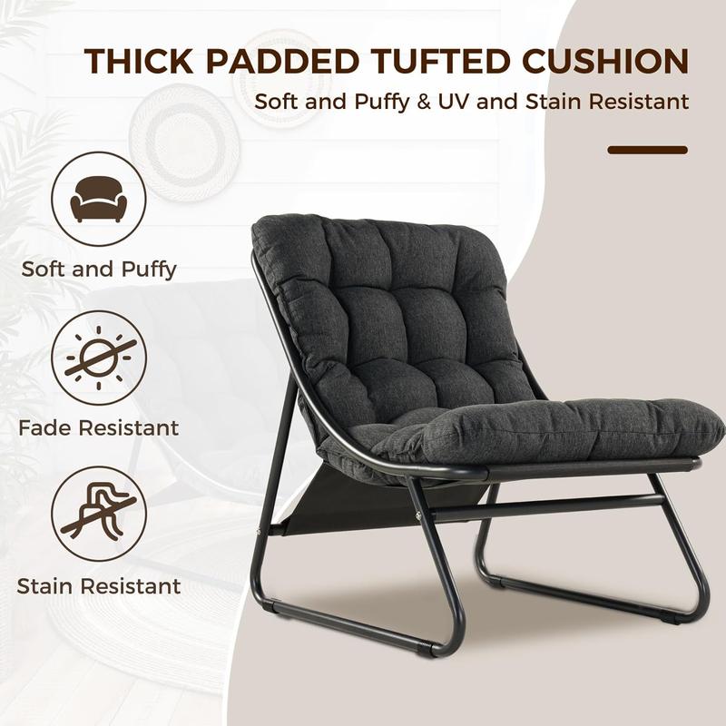 Indoor & Outdoor Royal Rocking Chair – Soft Padded Cushion & Sturdy Steel Frame for Ultimate Comfort & Relaxation